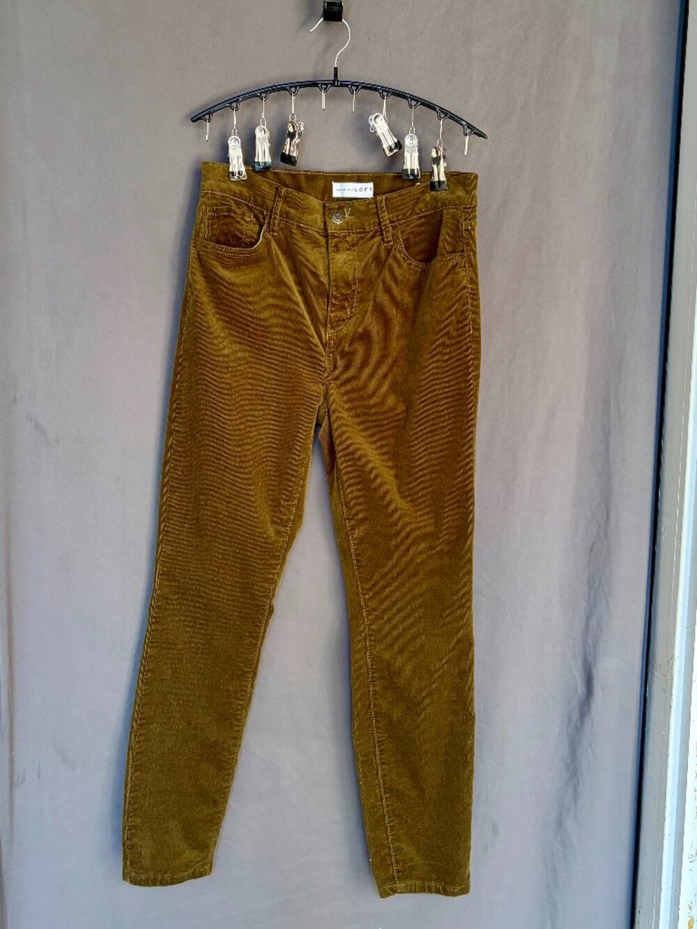 Made and Loved LOFT Corduroy Pant Women Sz 4 High Waist Skinny Stretch